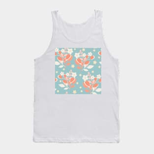 Modern floral bouquet with daisies repeat pattern print Tank Top